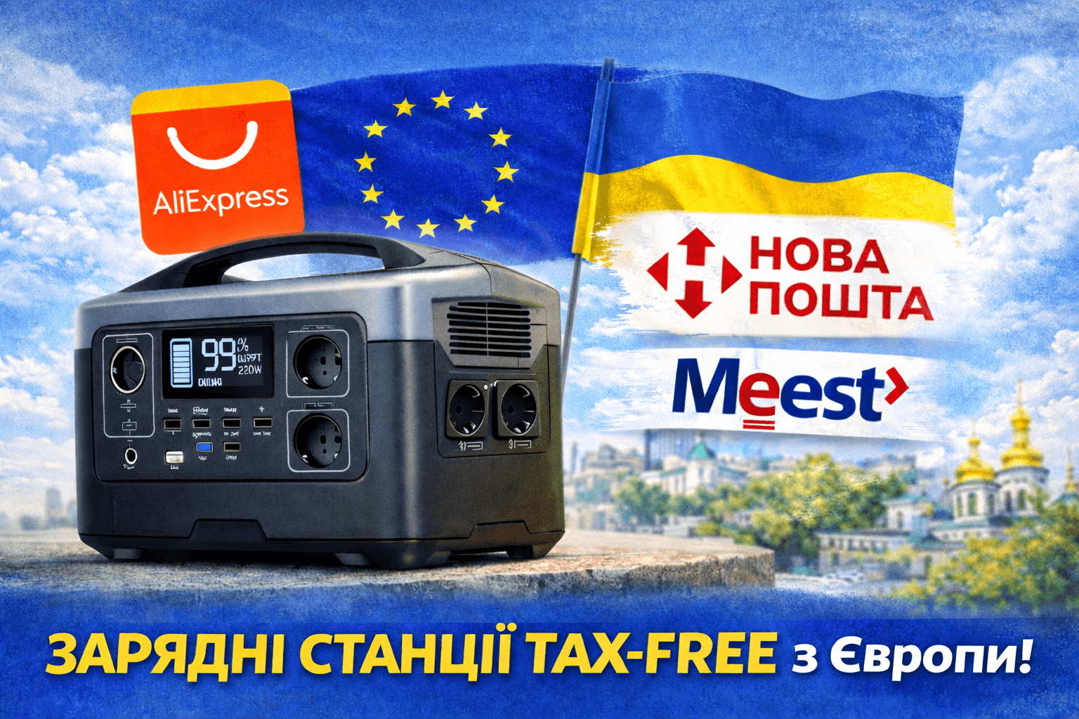 Гайд: Як дешевше замовити зарядну станцію на AliExpress зі складу в ЄС і привезти в Україну через NP/Meest